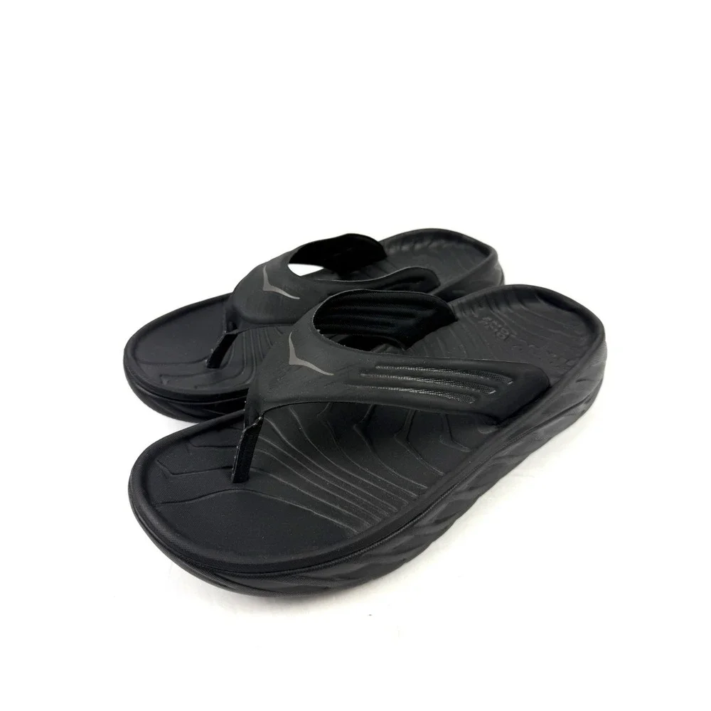 Hoka One One Ora Recovery Flip Flops Mens 11 Sandals Black Anthracite New